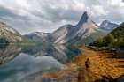 Norway, Narvik. Stetind Mountain and fjord. Art Print
